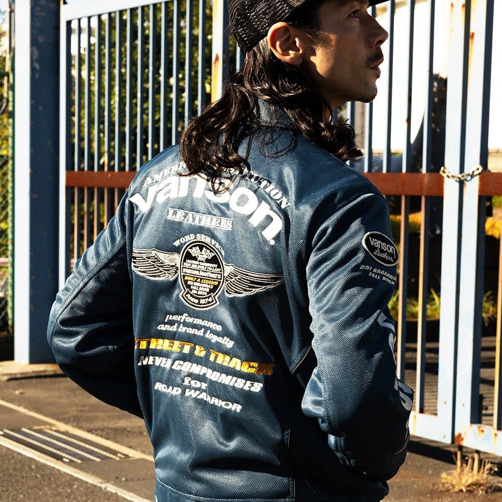 vanson メッシュバイクジャケット ネイビー VANSON バイクジャケット バンソン vanson メッシュジャケット