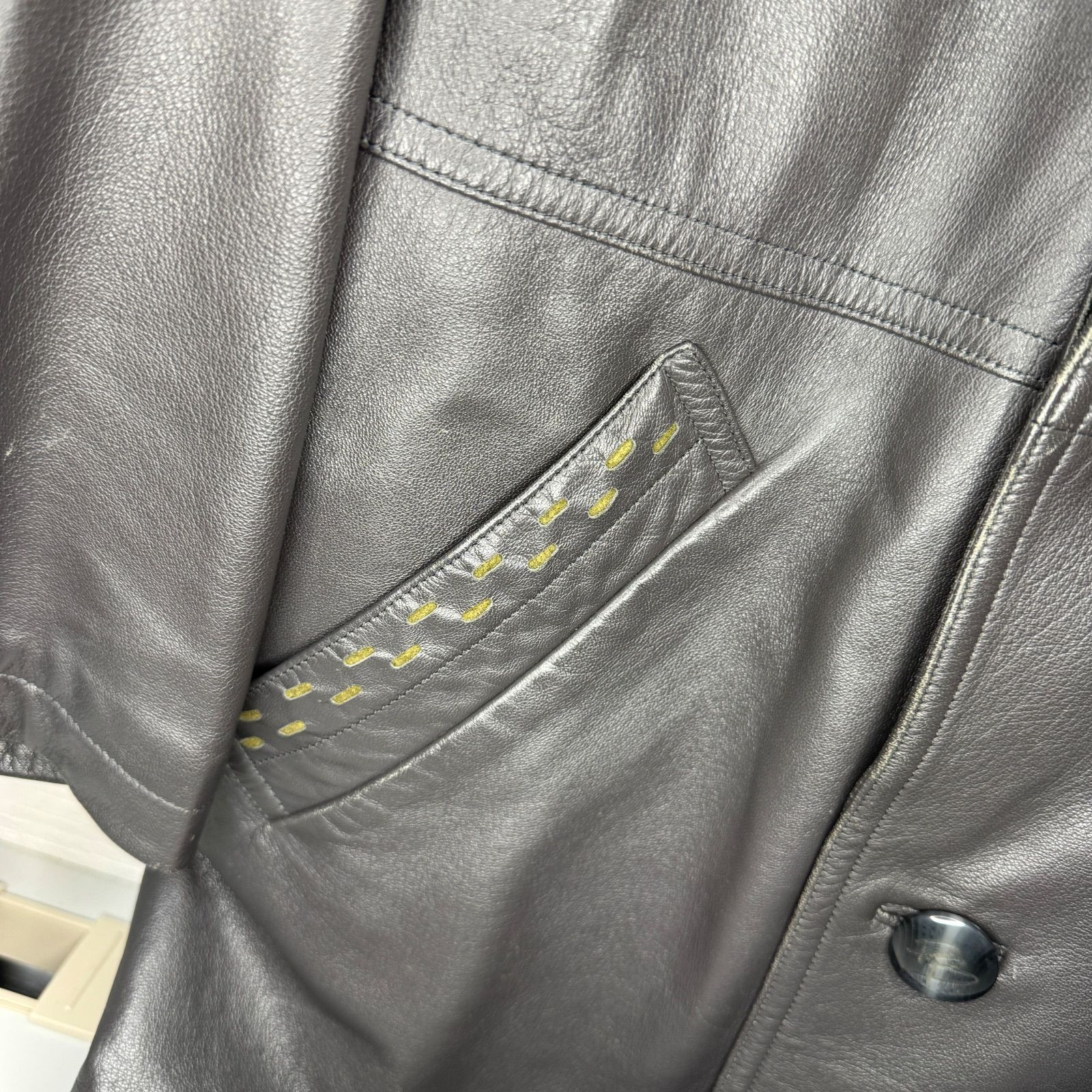 Pierre Balmain】 レザージャケット コート ラム革 フリーサイズ Pierre Balmain】 レザージャケット コート ラム革 フリーサイズ