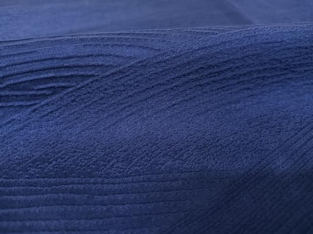 平和屋着物○上質な色無地 立波地紋 瑠璃紺色 正絹 逸品 AAAY1779np 平和