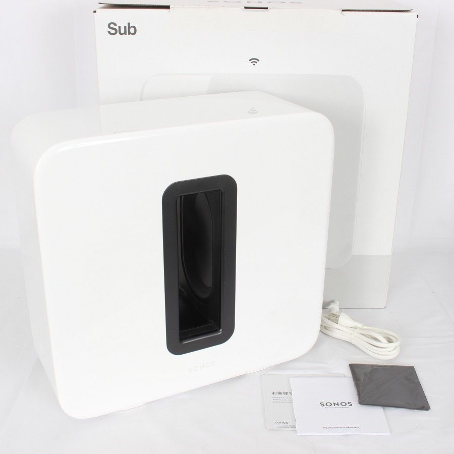 Sonos Sub Gen3 ワイヤレスサブウーファー SUBG3JP1 ホワイト AirPlay2対応 スピーカー ホームシアター ソノス 本体
