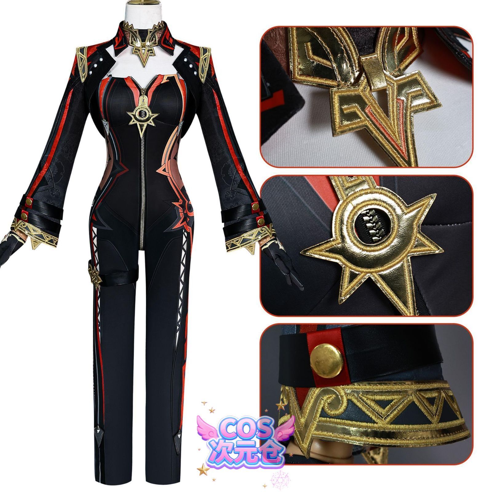 マーヴィカ ウィッグ 靴 COSPLEE 原神 コスプレ衣装 Genshin メンバー コスチューム -ウイッグ-靴付き 全セット 高度還元 cosplay イベント パーテ