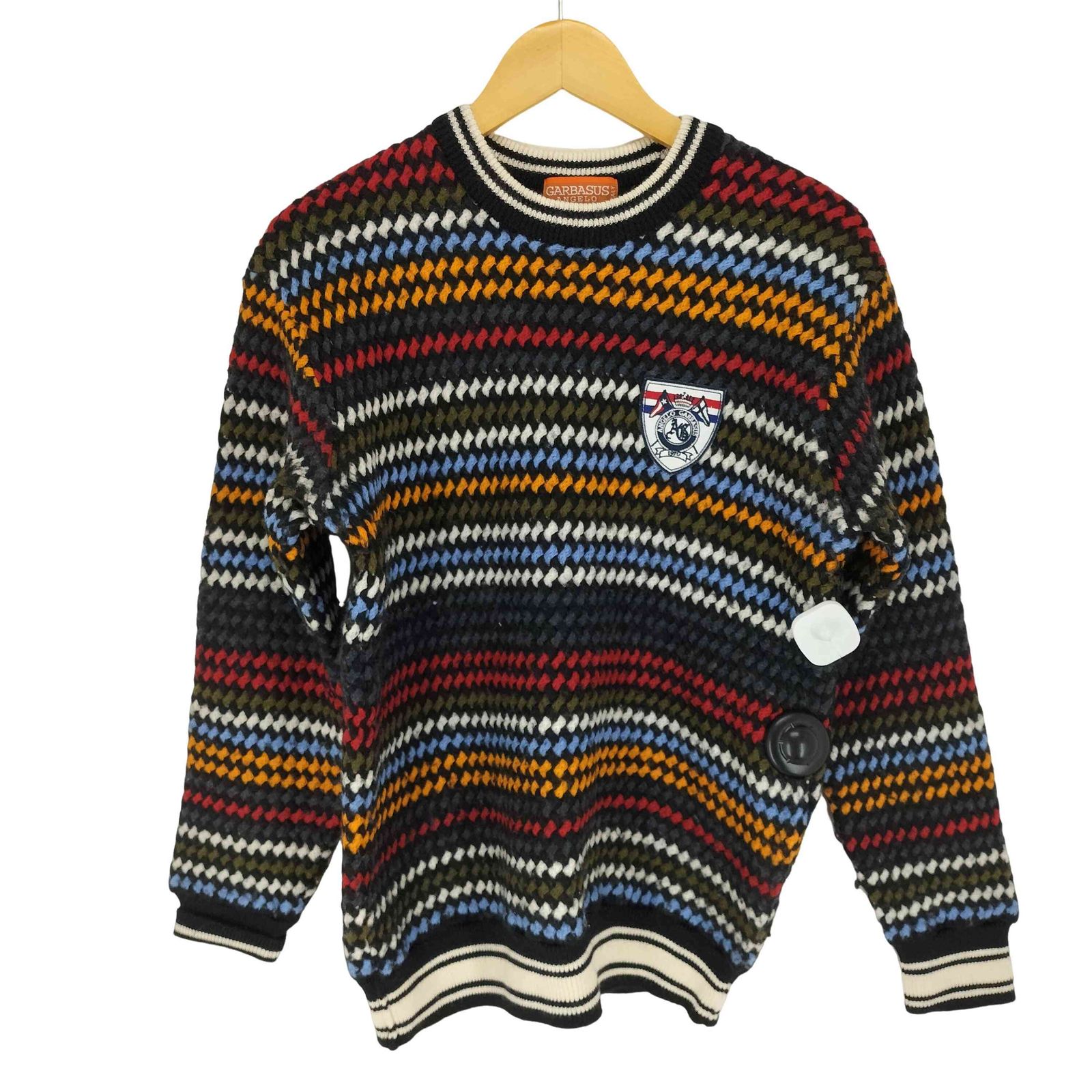 ユーズドフルギ USED古着 {{GARBASUS ANGELO}} マルチカラークルーネックニット メンズ JPN：M 