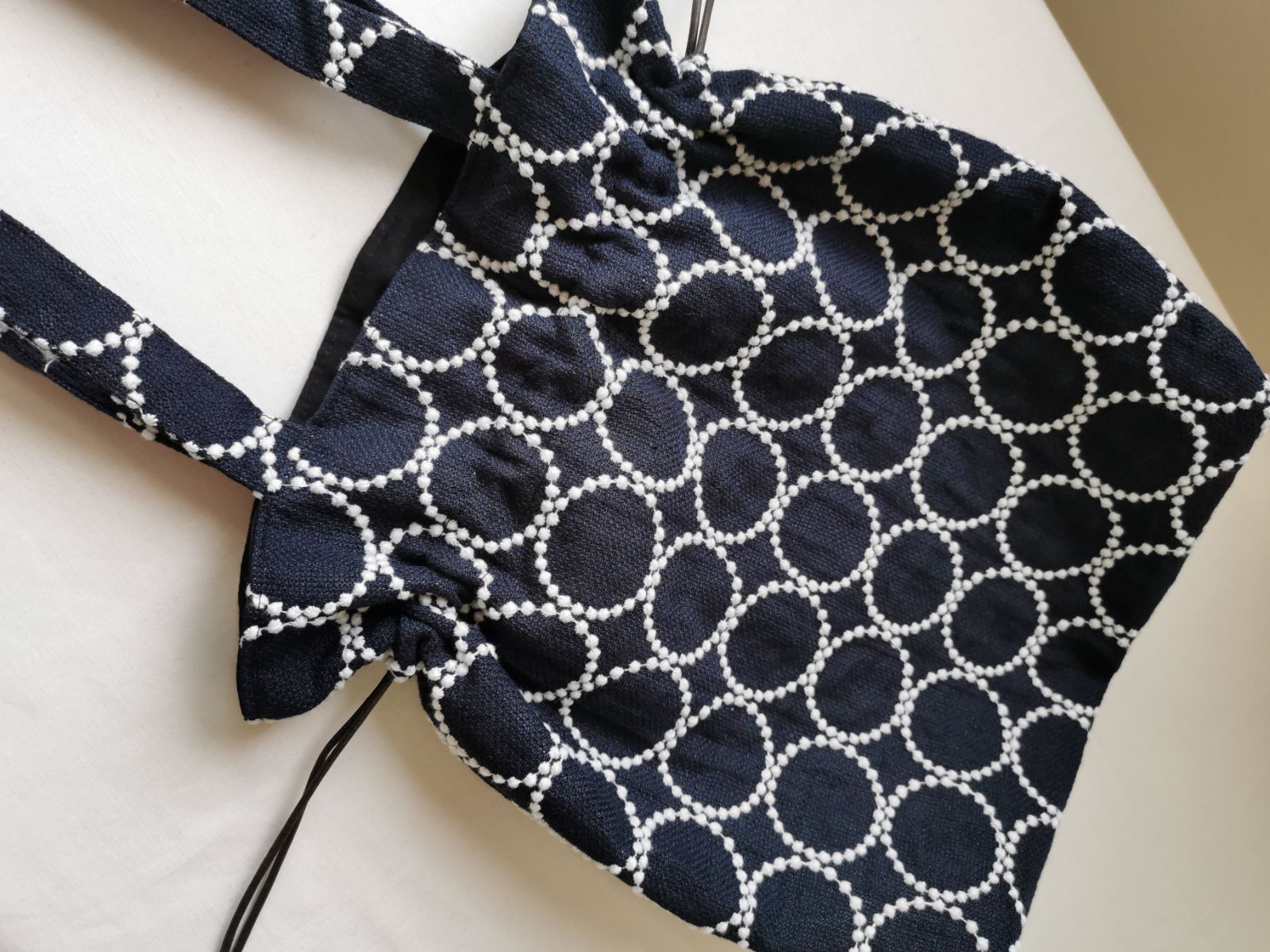 ミナペルホネン タンバリン濃ネイビー◇巾着バッグ sakushop - メルカリ