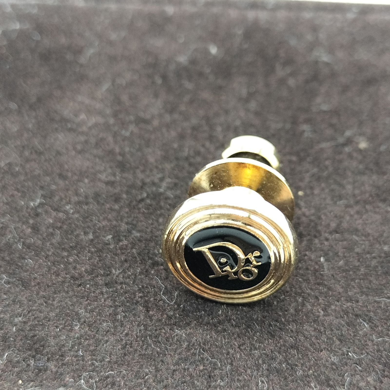 【美品】Dior　ディオール　カフス・タイピンセット　ゴールド　ブラック　ロゴ 美品】Dior ディオール カフス・タイピンセット ブラック