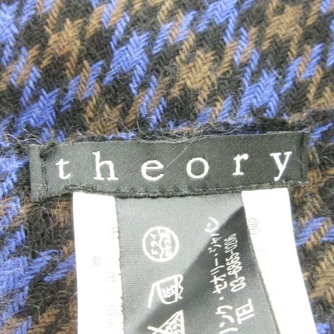 Theory セオリー チェック 大判 ストール マフラー 美品 希少 セオリー Theory ストール マフラー 大判 カシミヤ混 フリンジ