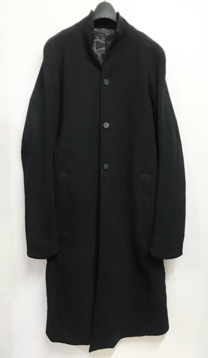 DEVOA デヴォア ウール50% ノーカラー1つボタンコート 44 S メンズ