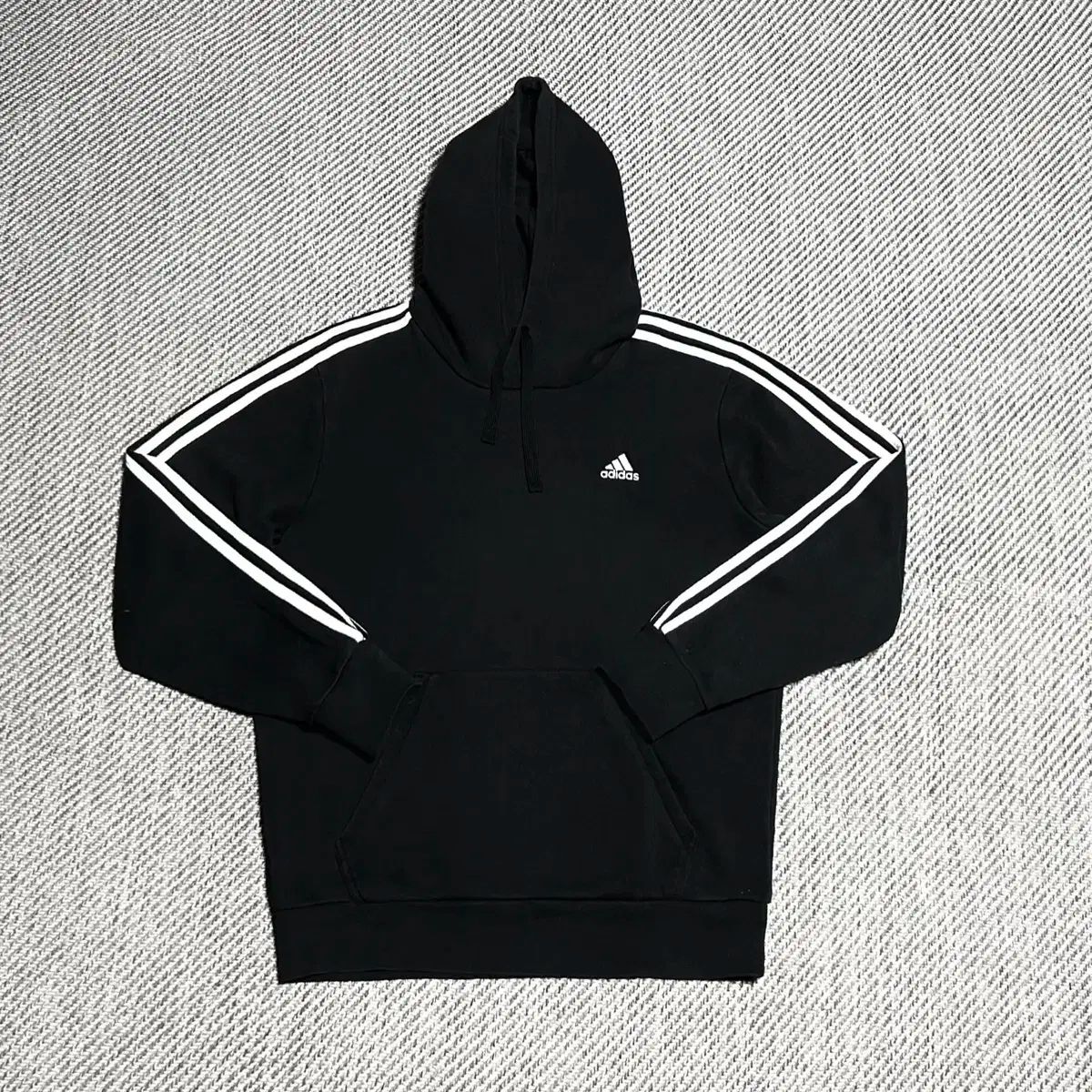L adidas adidas(アディダス) 3st ブラック/ホワイト ベーシック フード付きTシャツ