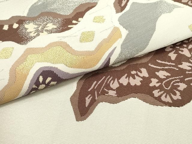 平和屋着物○綴れ 八寸名古屋帯 菱間道 金糸 正絹 逸品 DAAU6838ob