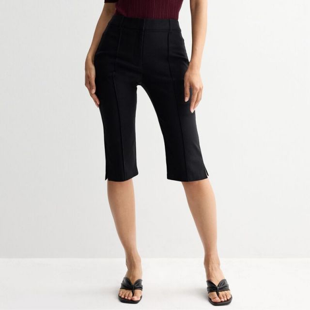 【送料無料】 ナインウェスト レディース カジュアルパンツ ボトムス Petite Nine West Slide Slit Capri Pants Mineral Black