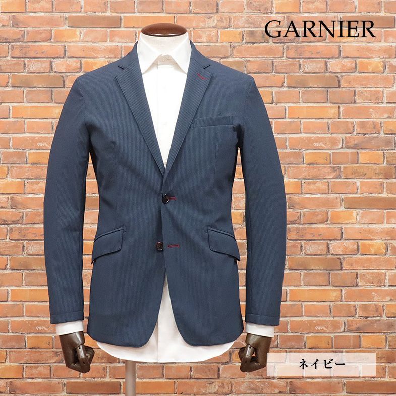 23SS/GARNIER/LLサイズ/楽ちん ジャケット グーンと伸縮 無地 着心地 万能 ビジカジ ゴルフ きれいめ 新品/紺/ネイビー/ig108/