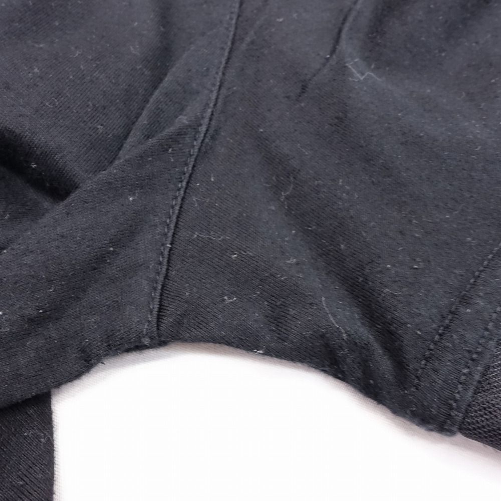 アルベロベロ OLLEBOREBLA Tシャツ カットソー スキッパー 半袖 ブタさん スマイル ハンカチ アップリケ 黒 レディース 【中古】 アルベロベロ OLLEBOREBLA Tシャツ カットソー スキッパー 半袖