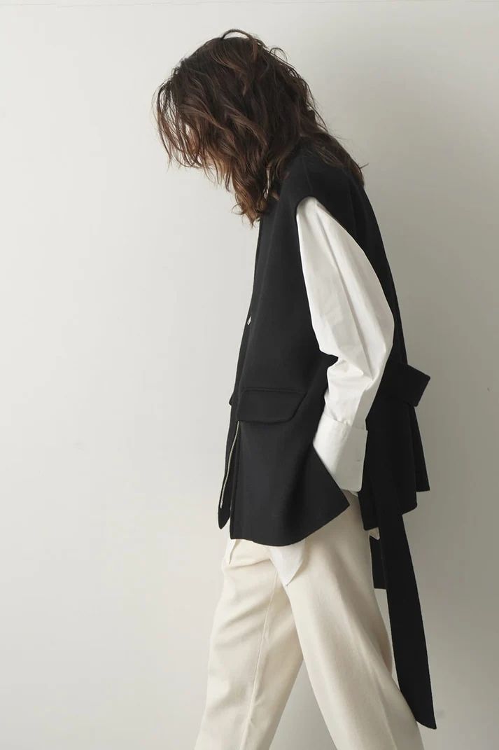 トップス FRONT ZIP REVER GILET CLANE(クラネ) FRONT ZIP REVER GILET