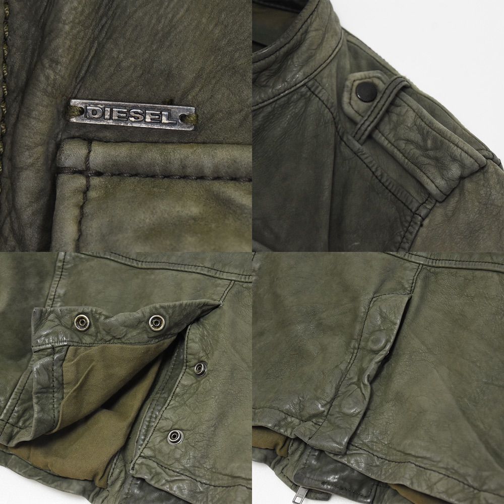 DIESEL レザージャケット  ダークグリーン L-KRIXY レザージャケット｜ブラック｜メンズ｜DIESEL