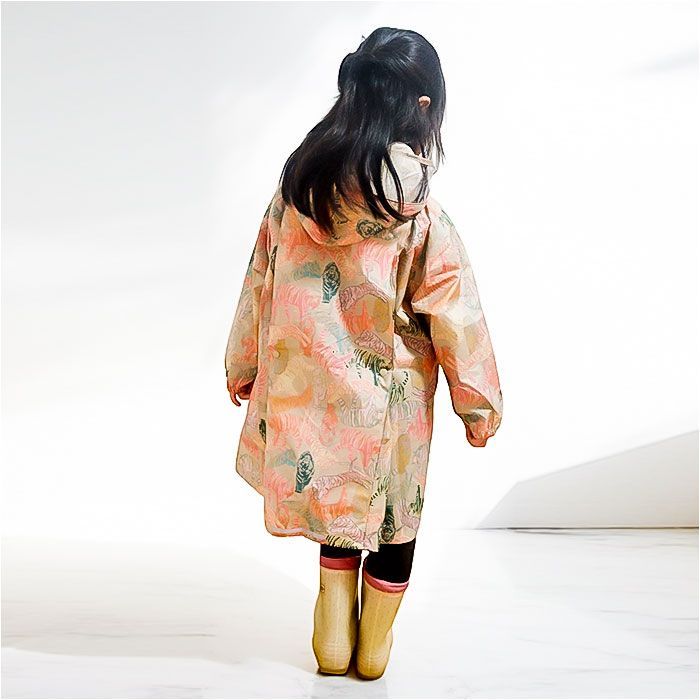 Lサイズ  KiU キウ キッズレインコート kiu キウ レインコート キッズ キッズポンチョ ポンチョ カッパ 雨合羽 ランドセル対応 男の子 女の子 子供用 フルジップ はっ水 撥水 使いやすくい フー