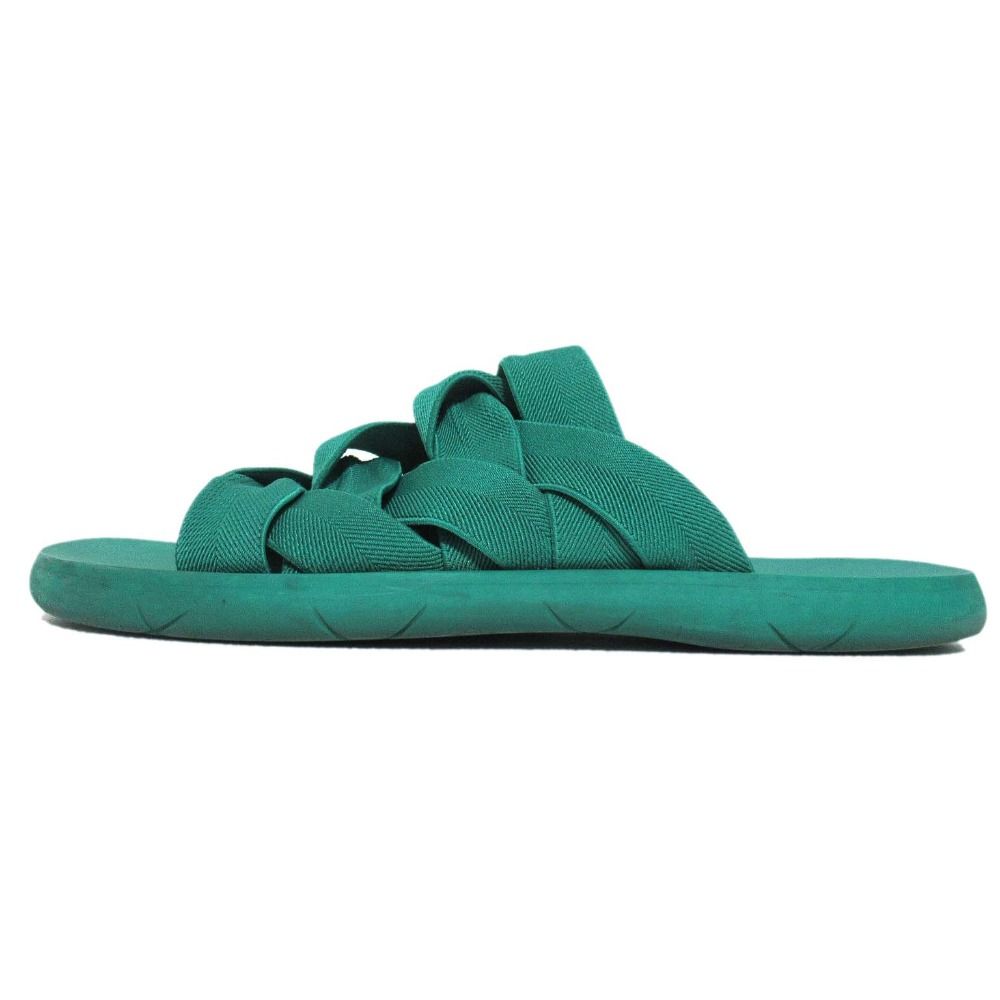 BOTTEGA VENETA ボッテガヴェネタ イントレチャート フラットサンダル サイズ43 約28cm グリーン メンズ 古着