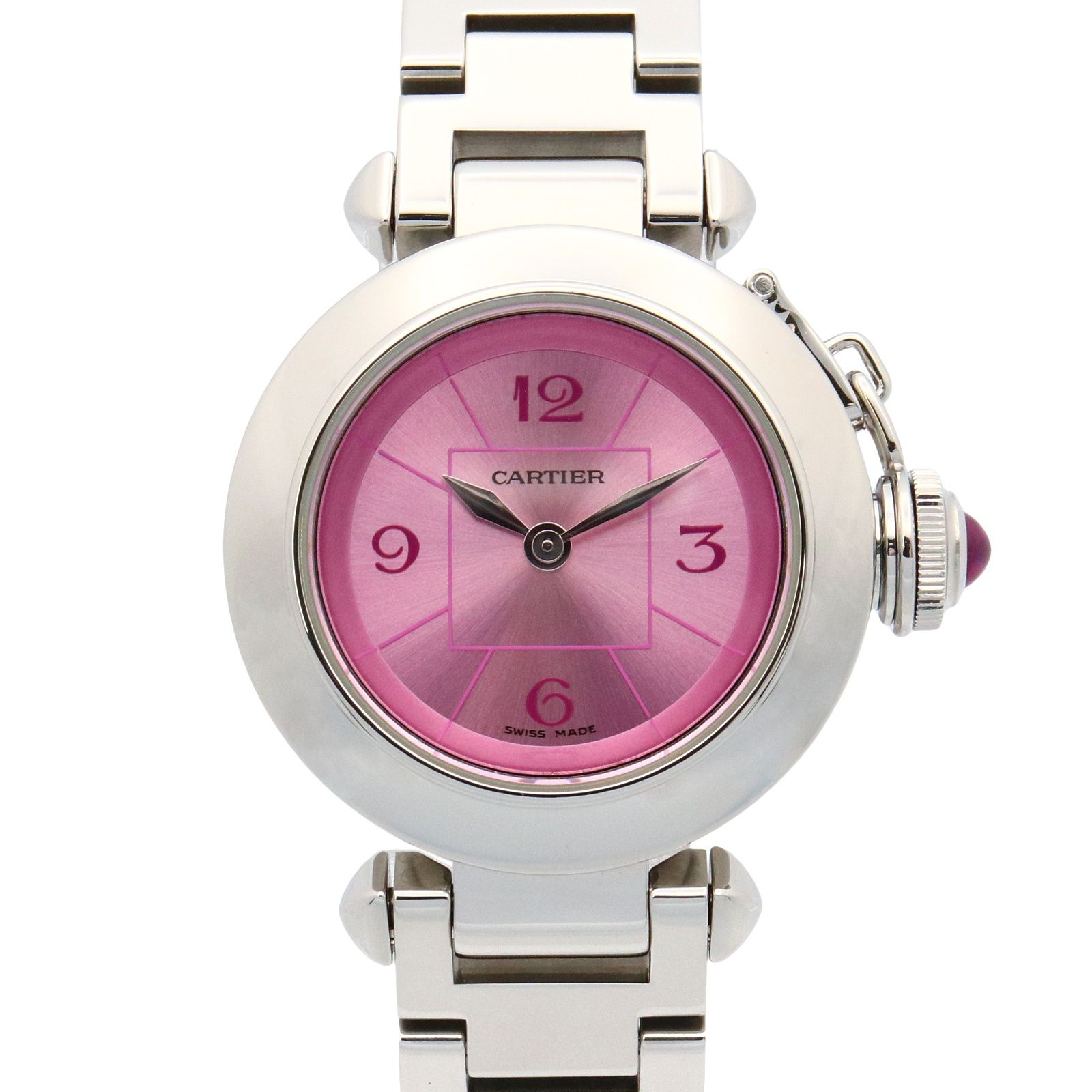 カルティエ CARTIER 腕時計 ミス パシャ 1stアニバーサリー W3140023 ピンク ステンレススチール ミス パシャ 1stアニバーサリー レディース Used A