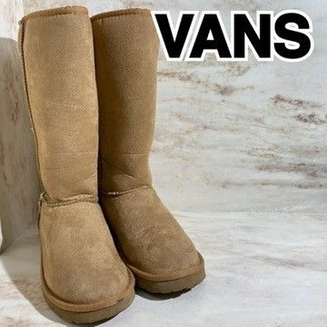 バンズ レディース　ムートン風　ブーツ ロング ボア 25cm ベージュ もこもこ』VANS バンズ ボア ロング ムートンブーツ 無地