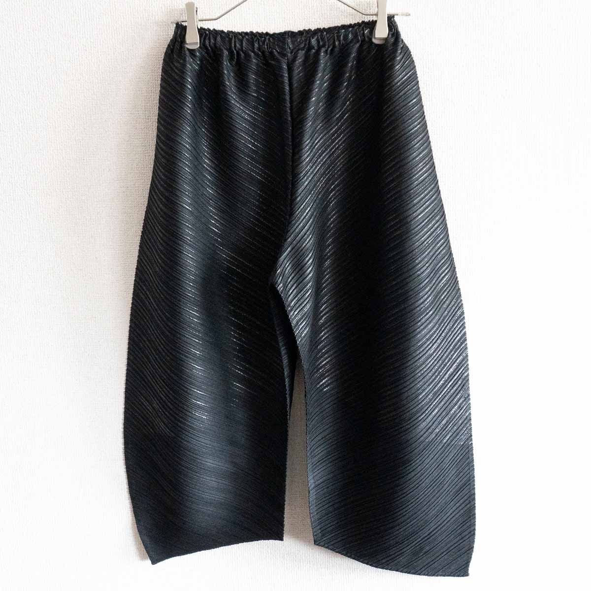 PLEATS PLEASE プリーツプリーズ 日本製 斜めプリーツ ワイドパンツ