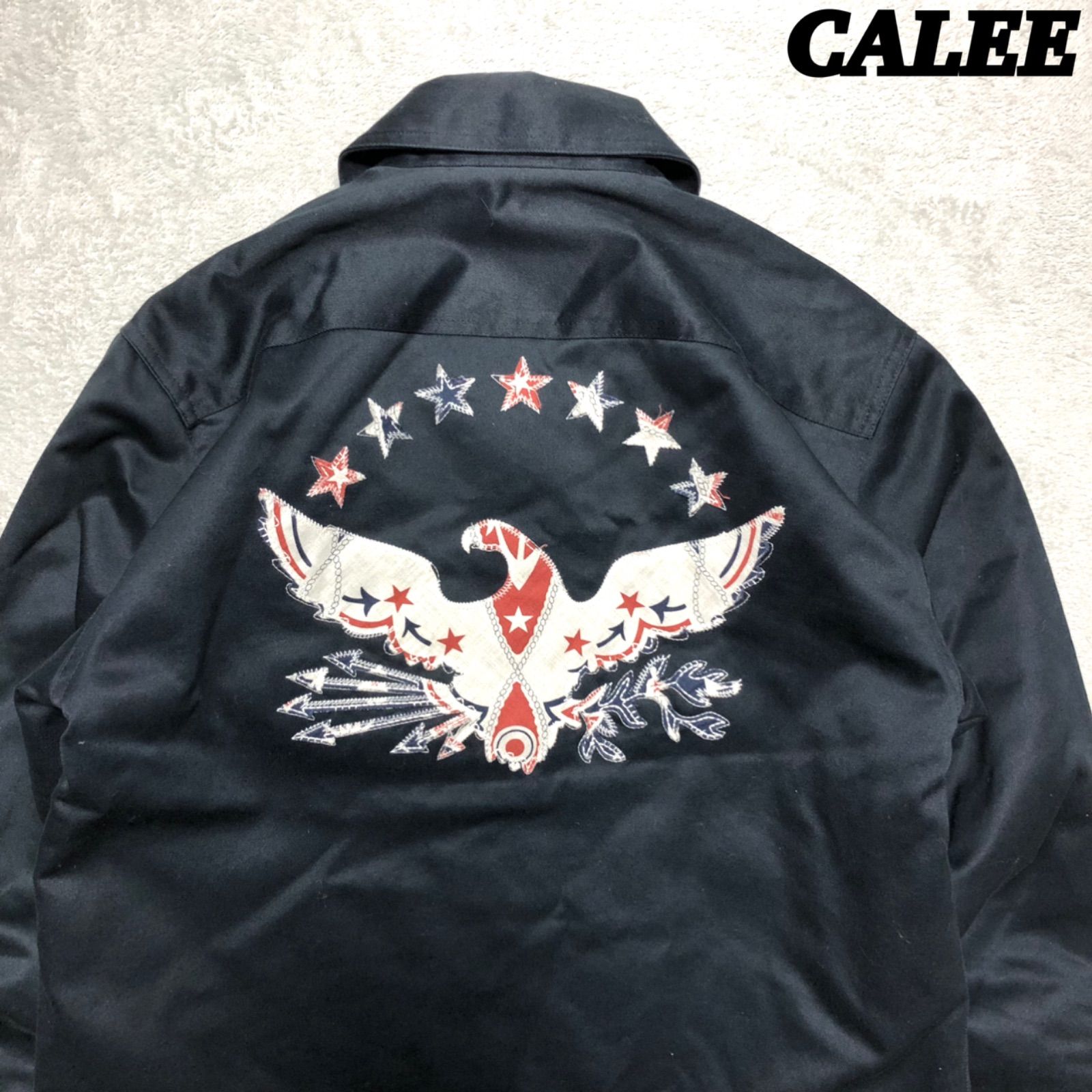 CALEE キャリー　刺繍入り　カバーオール　ブラック　Mサイズ CALEE キャリー 刺繍入り カバーオール ブラック Mサイズ CALEE