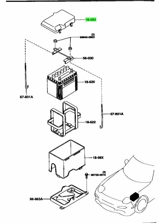 クロ様用 マツダ RX－7 FC3S バッテリーケース GT-R 13B N318-18-59XE