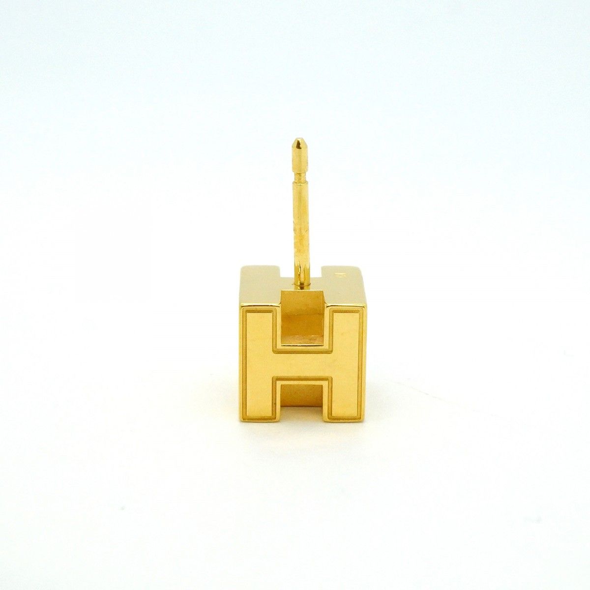 5jcb0598】エルメス ピアス Hキューブ カージュドアッシュ GP