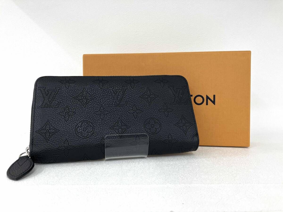 LOUIS VITTON ルイヴィトン 長財布 ブランド財布 M61867 マヒナ ジッピーウォレット 黒 き BOX