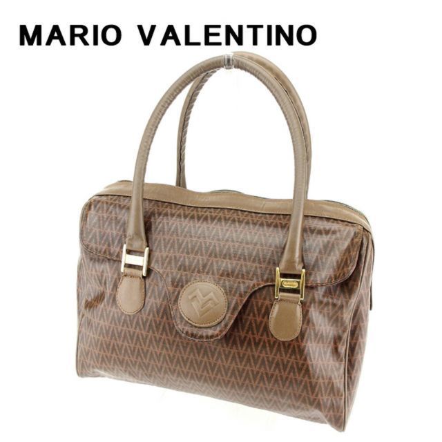 マリオ ヴァレンティノ ボストンバッグ ミニボストンバッグ ブラウン PVC×レザー MARIO VALENTINO  T7647S 