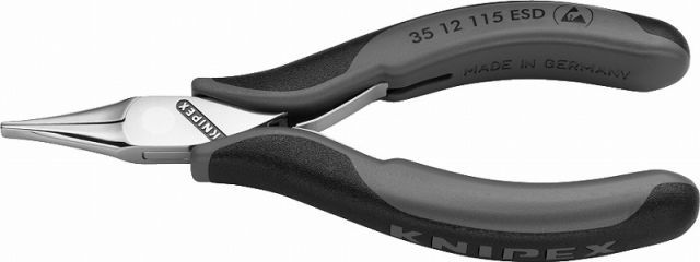 クニペックス(KNIPEX)ESDエレクトロニクスプライヤー115mmヘッド平型 3512-115ESD