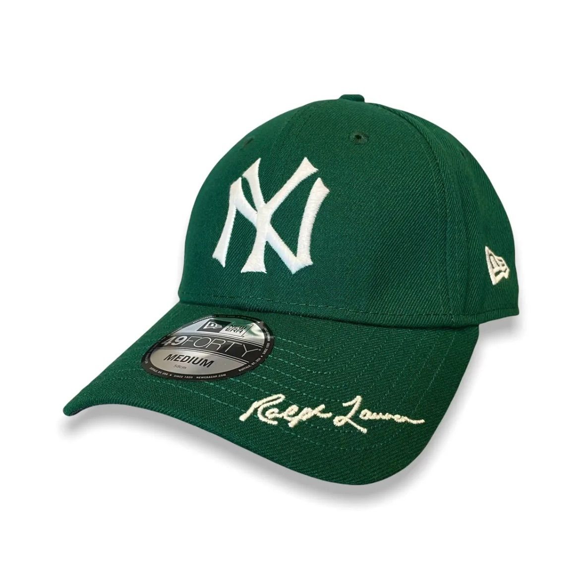 ラルフローレン　ニューヨーク・ヤンキース ベースボールキャップ　グリーン NY パッチ ツイル ボール キャップ（キャップ）｜POLO RALPH LAUREN