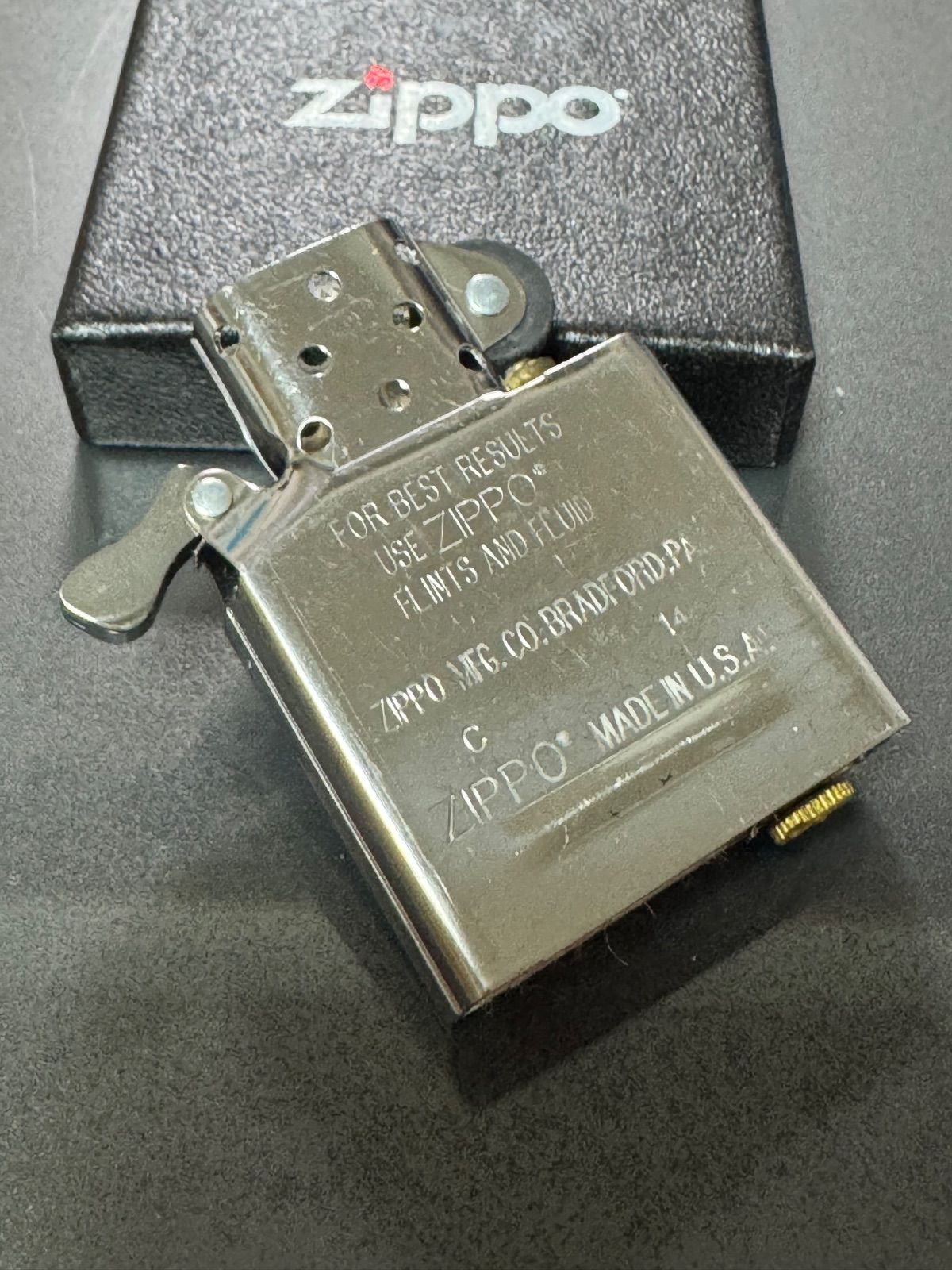 Mevius Silver zippo MEVIUS silver 限定品 メビウス シルバー 2014年製 前面刻印 懸賞品 デットストック MILD SEVEN ...