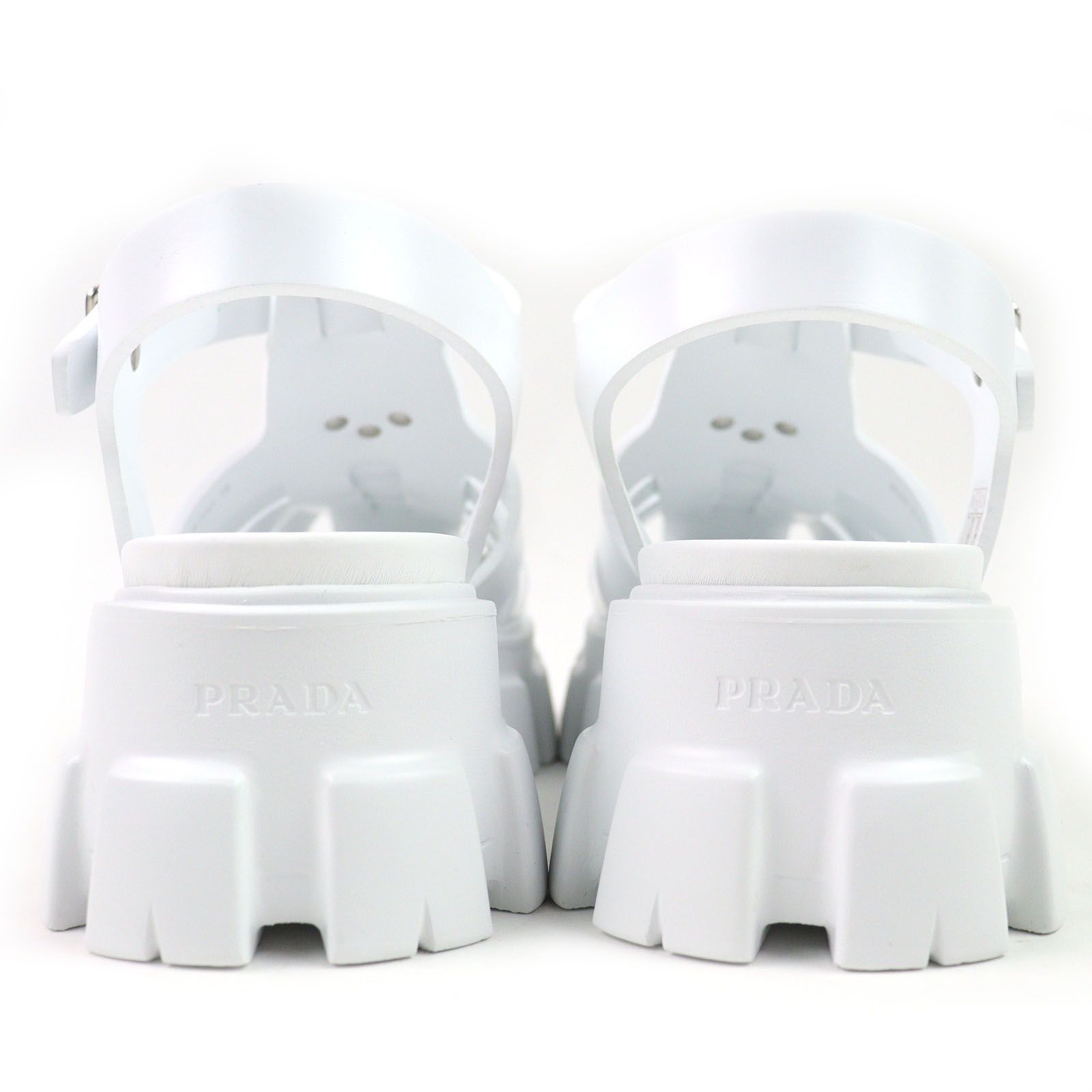 PRADAプラダモノリスラバートライアングル三角ロゴ厚底サンダル