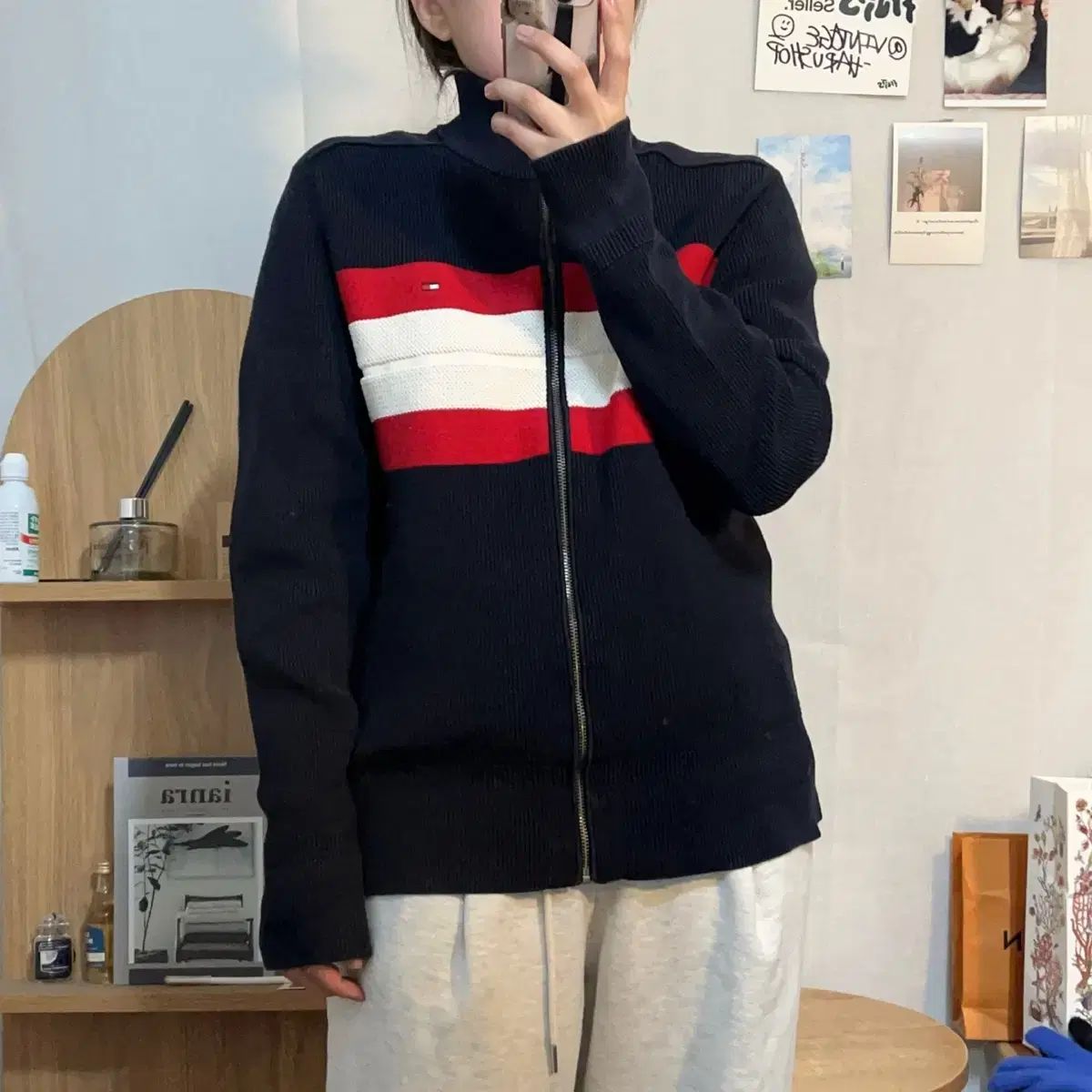 ジップアップニット