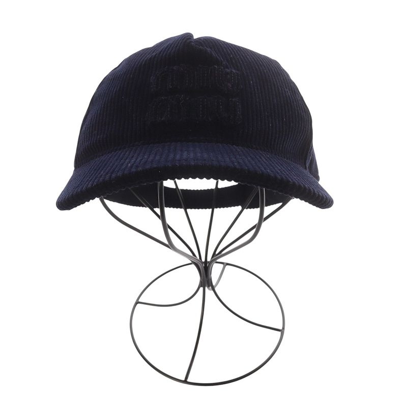 ミュウミュウ ロゴデザイン コーデュロイ ベースボールキャップ