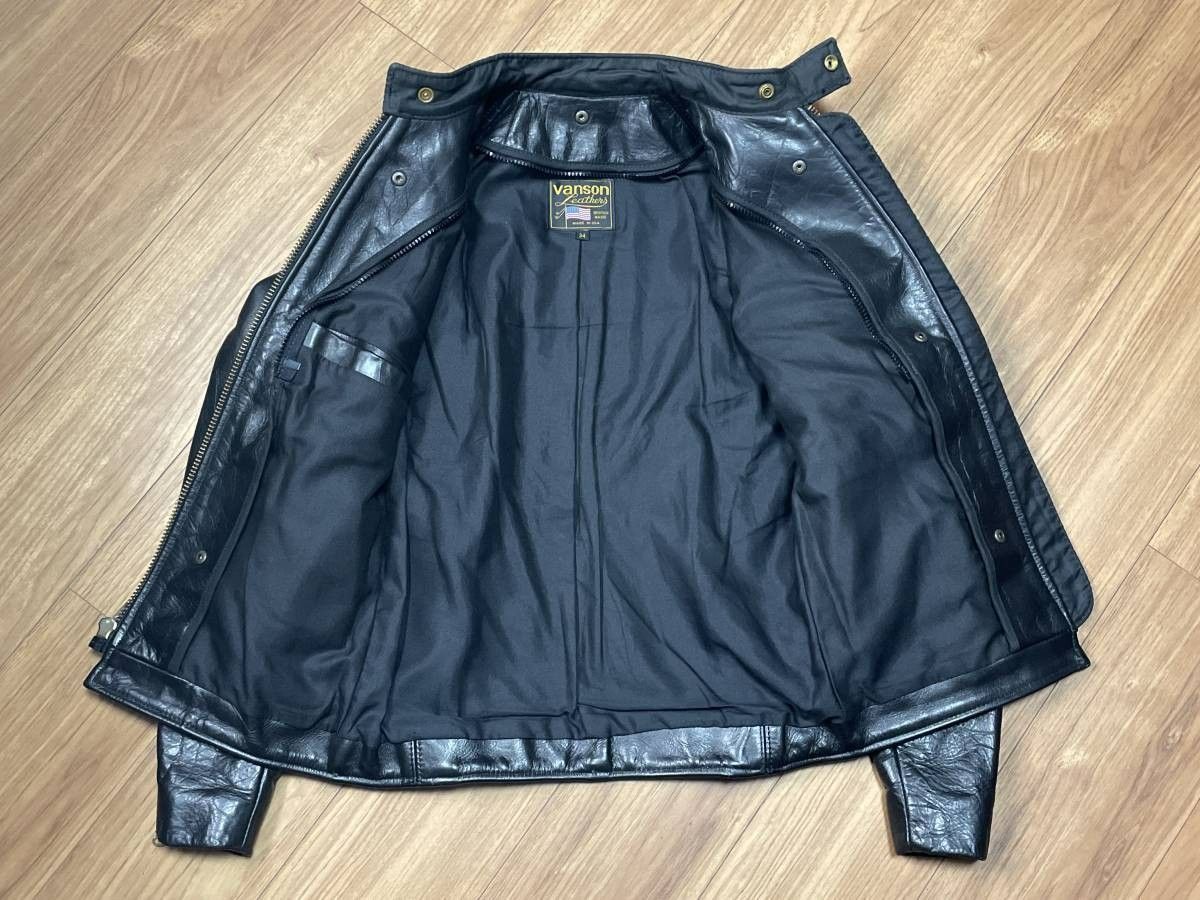 美品 VANSON バンソン TYPE B レザー シングル ライダース