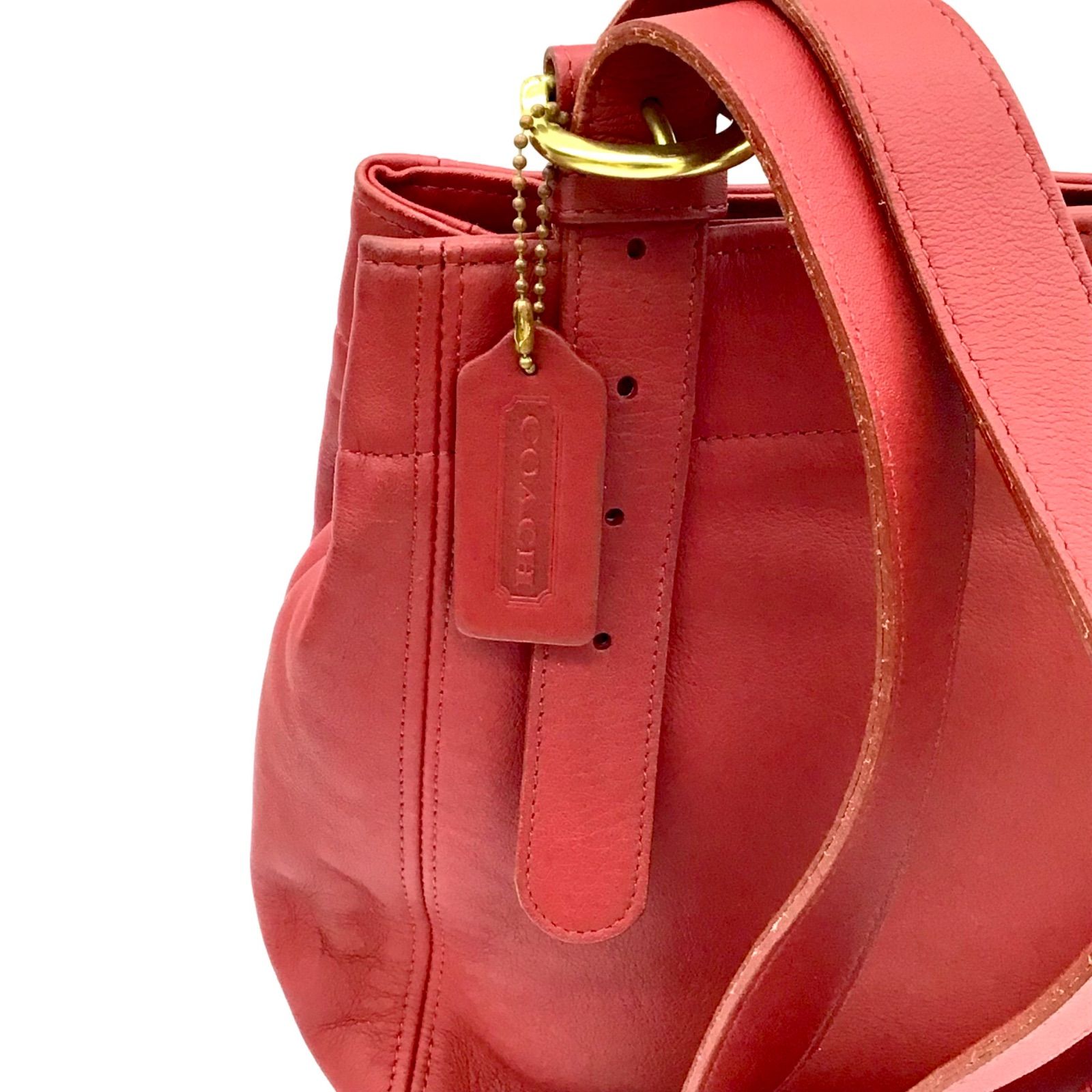 オールドコーチ COACH レザーショルダーバッグ 4157 赤 - メルカリ