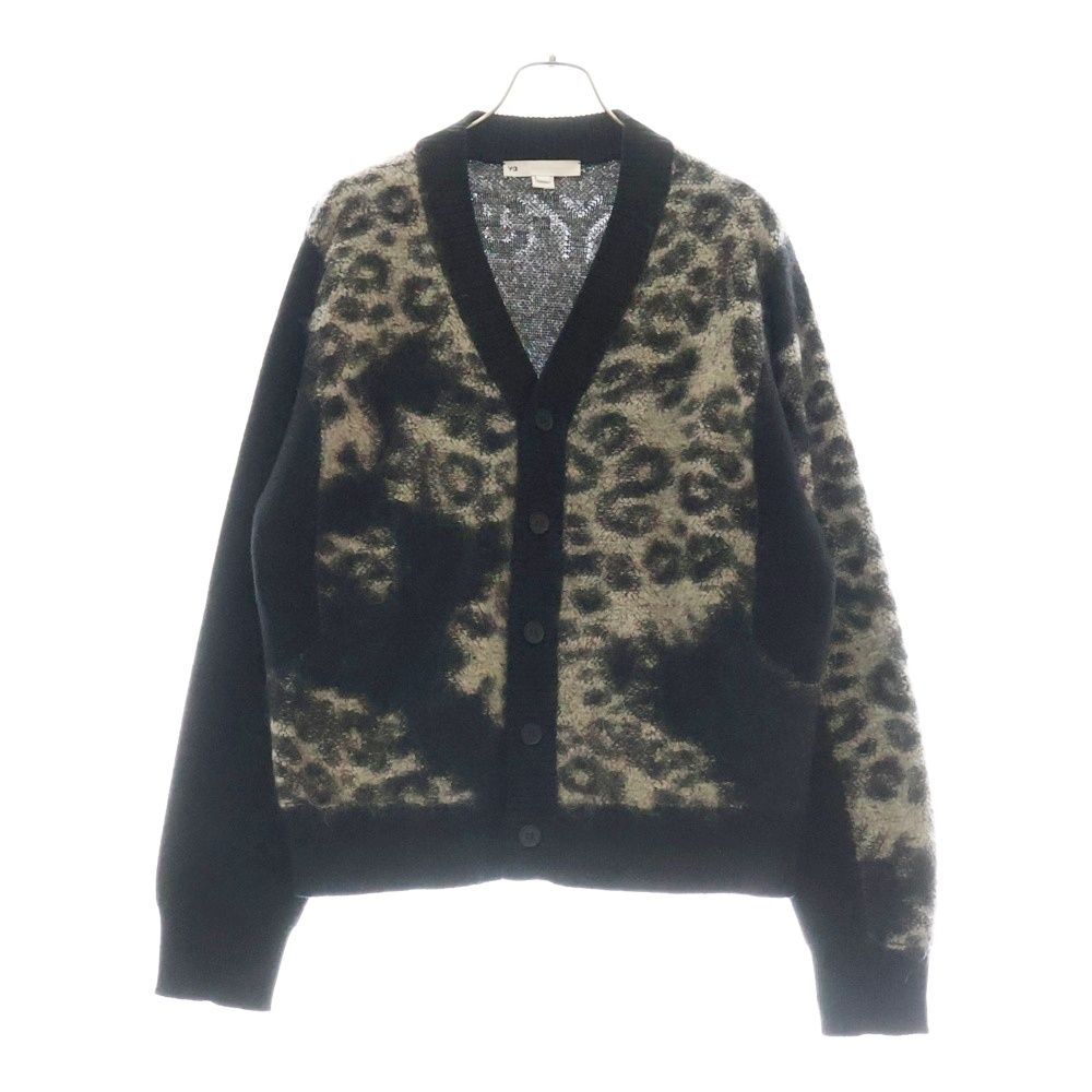 Y-3 ワイスリー Leopard Mohair Knit Cardigan レオパード モヘアニットカーディガン ブラック 1IM001