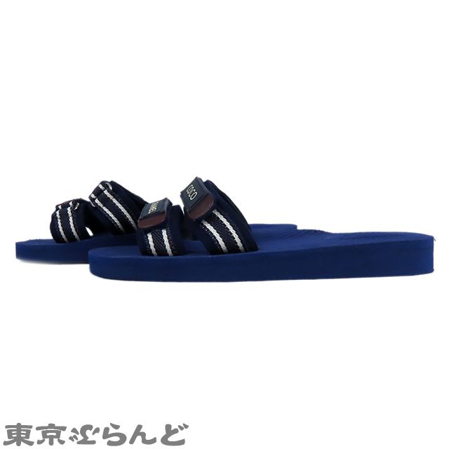 シャネル CHANEL フラット サンダル G34729 ネイビー ファブリック