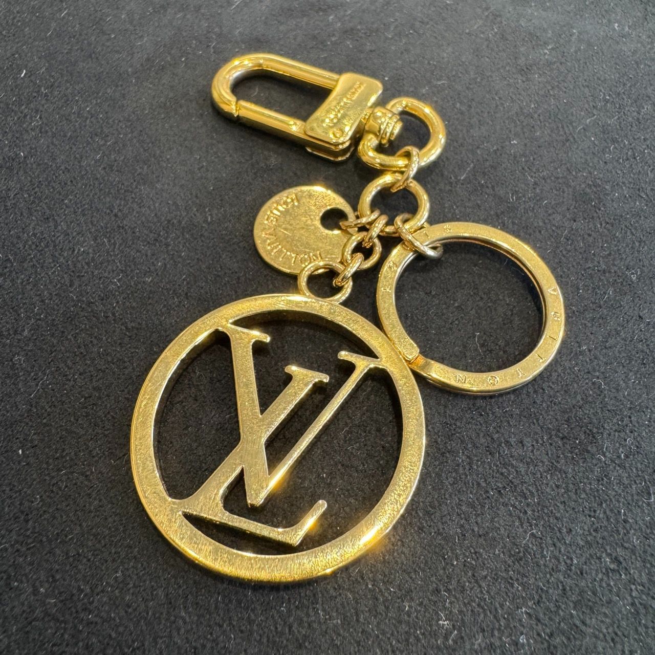 Louis Vuitton バッグチャーム ﾎﾟﾙﾄｸﾚ LVサークル ゴールド