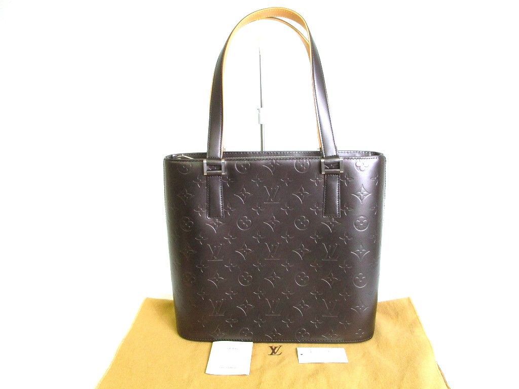 【美品】ルイヴィトンモノグラムマット ストックトン トートバッグ 黒 保存袋付 ルイヴィトン LOUIS VUITTON モノグラム マット ストックトン