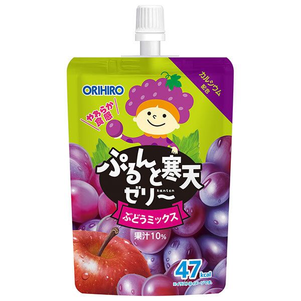 オリヒロ ぷるんと寒天ゼリー ぶどうミックス 130gパウチ×48本入× 2ケース ｜ 寒天 果汁入り やわらか食感 カルシウム