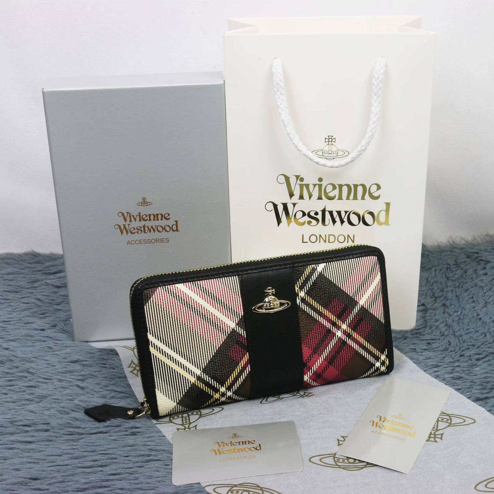 新品】Vivienne Westwood チェック柄 長財布 955vw356