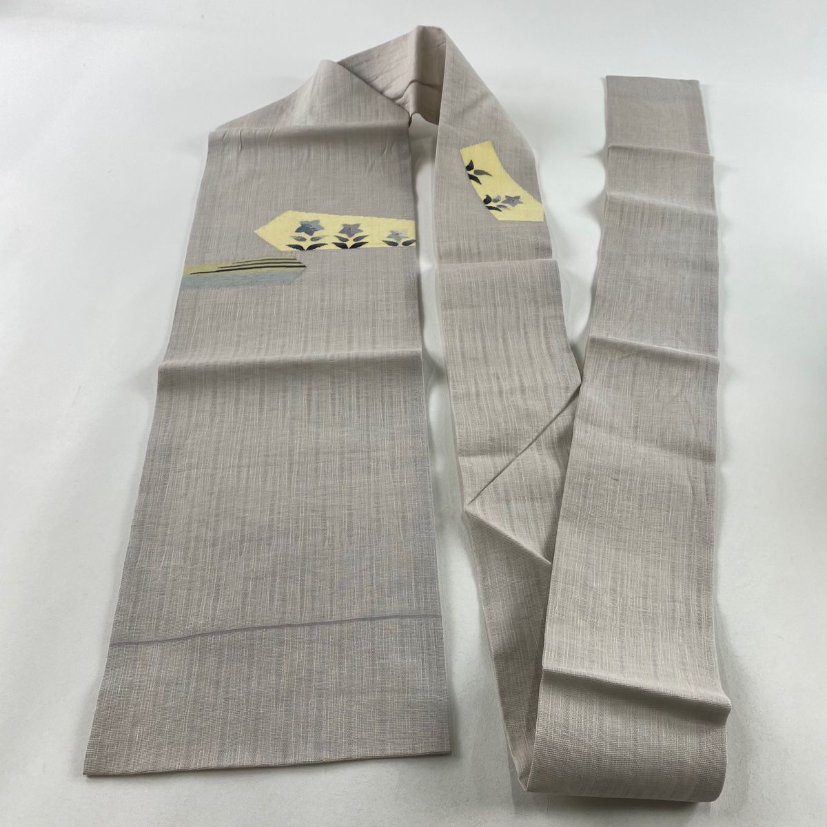 名古屋帯　夏帯　桔梗　金通し 名古屋帯 秀品 夏帯 桔梗 金糸 灰紫 正絹 【中古】 - メルカリ