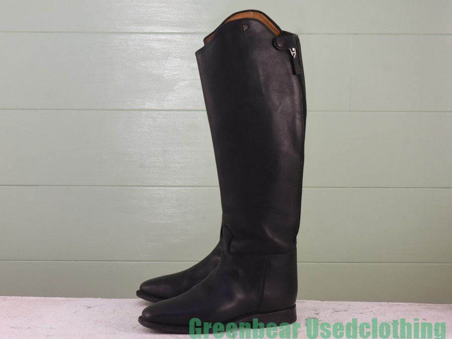 Y470 ビンテージ PETRIE ジョッキーブーツ 黒 レディース 38.5 24cm