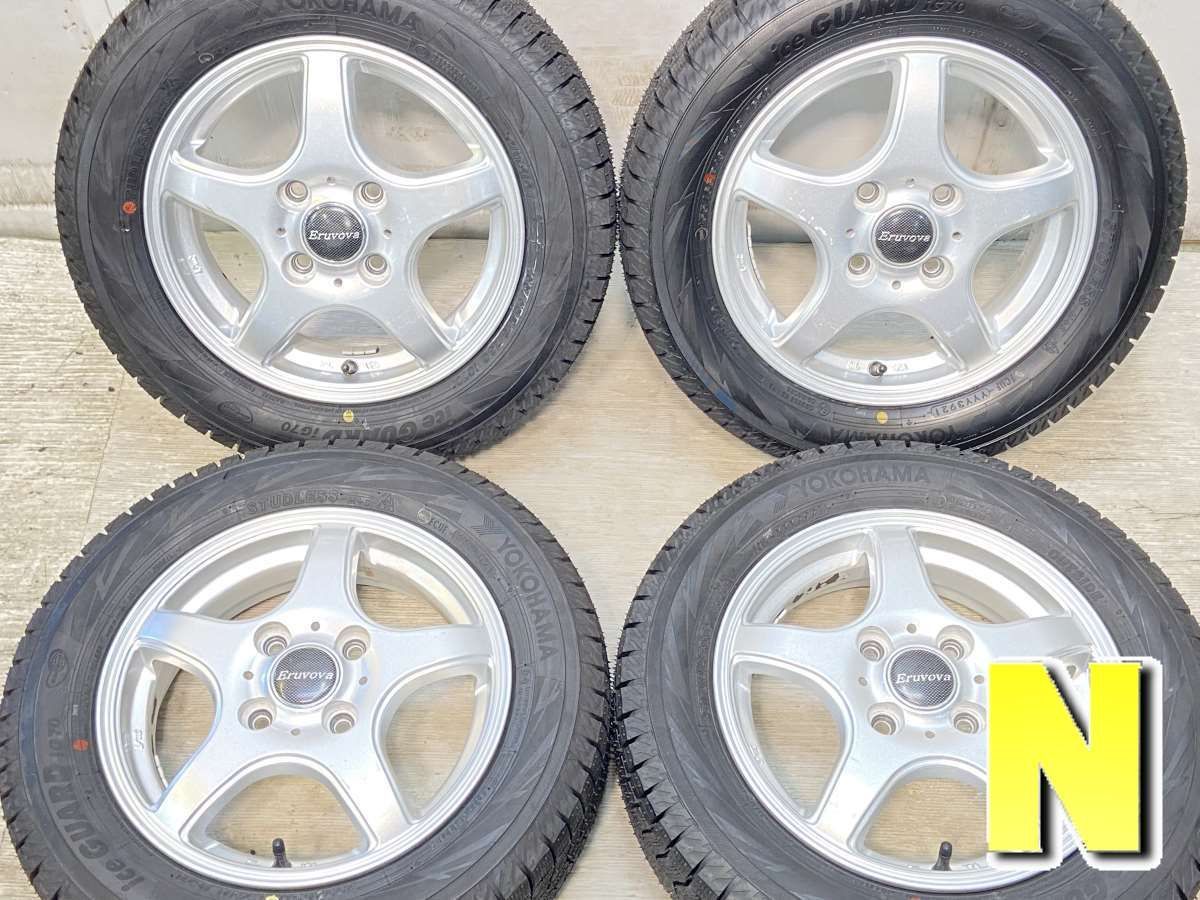 155/65R13  nヨコハマ アイスガード iG70 n　 Eruvova n13x4.0 43 100-4穴 n中古タイヤ スタッドレスタイヤ ホイールセット 4本セットn w13241007917