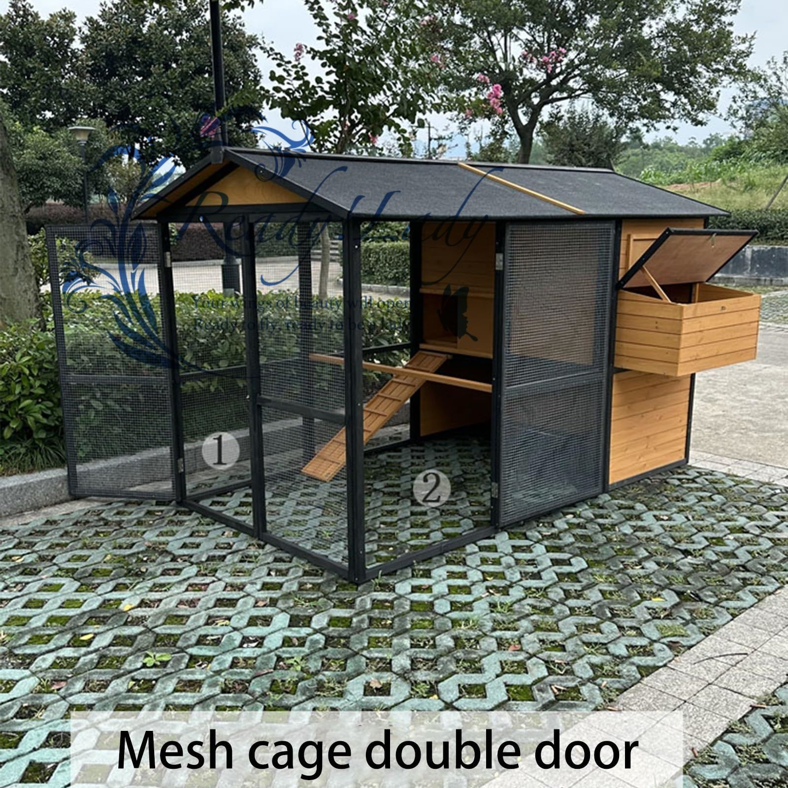 換気ドア付き屋外ウサギ小屋 取り外し