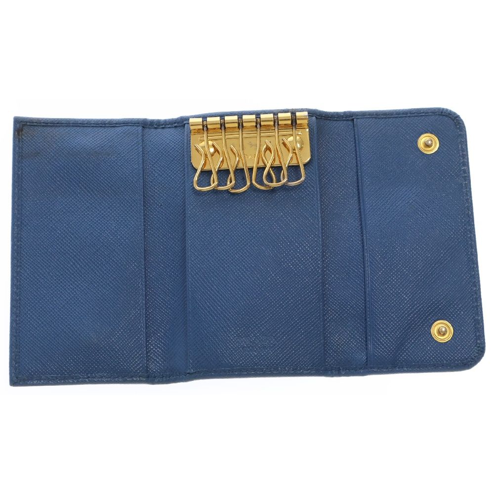 PRADA (プラダ) サフィアーノ レザー キーケース ブルー 1PG004 - メルカリ