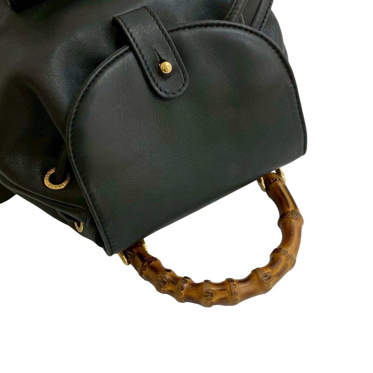 GUCCI オールドグッチ リュック バンブーハンドル オールレザー 黒 グッチ(GUCCI) バンブー(bamboo) 中古 リュック・バックパック