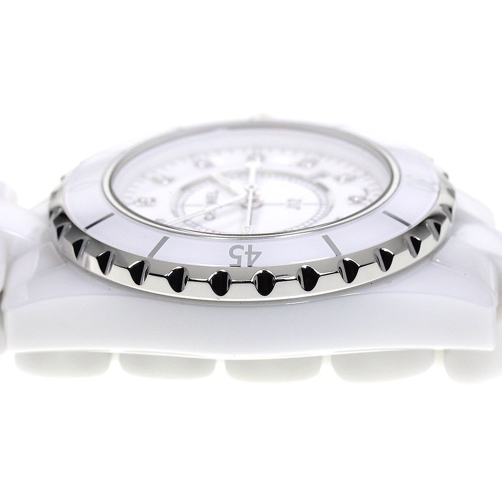 シャネル CHANEL H1628 J12 白セラミック 12Pダイヤ クォーツ 