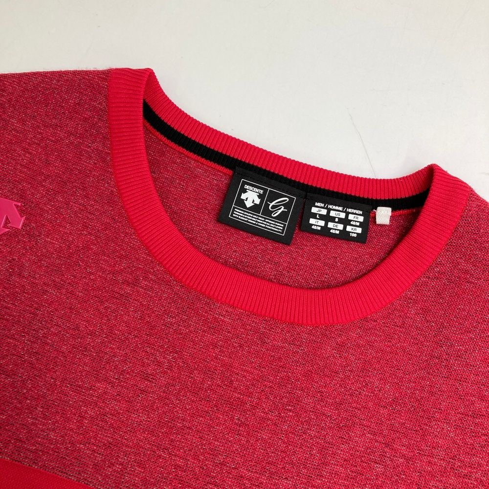 サイズ：L DESCENTE GOLF デサントゴルフ ニットセーター レッド系