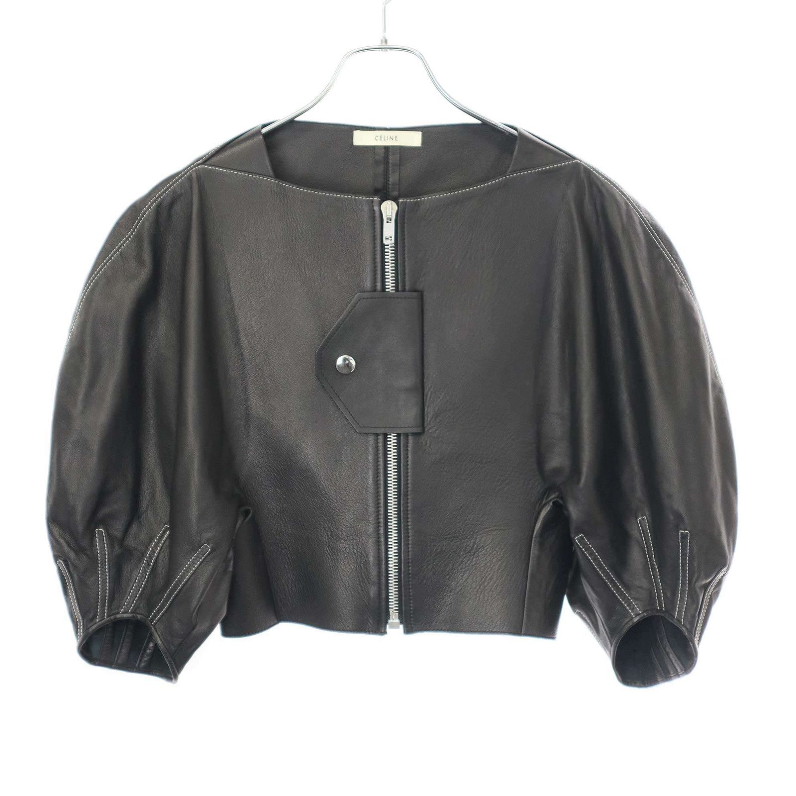 CELINE セリーヌ by Phoebe Philo 16SS パフスリーブレザーバイカー 